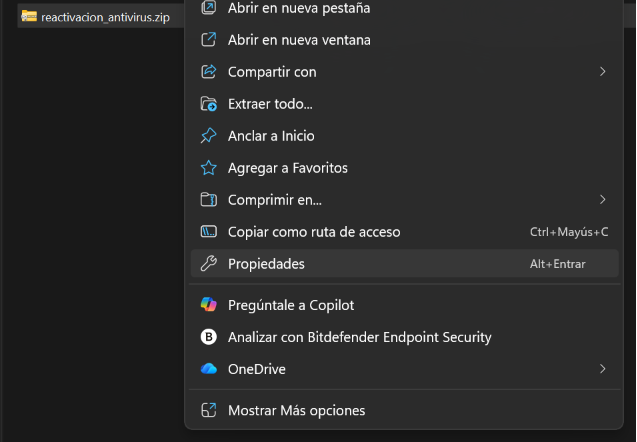 Clic derecho y Propiedades